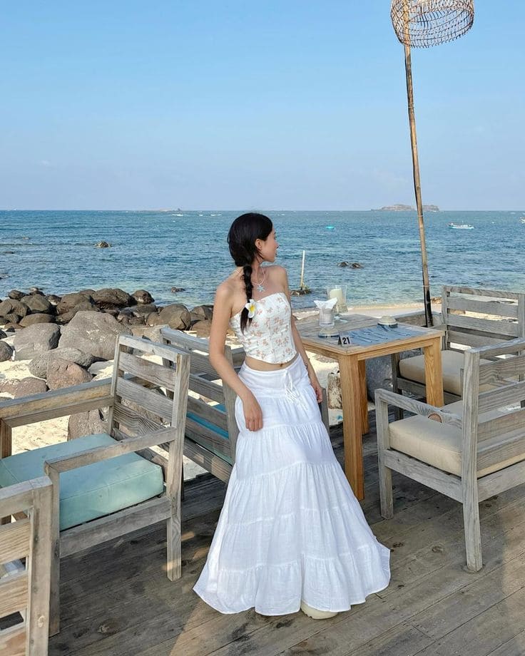 Các Kiểu Chân Váy Đi Biển Đẹp Mê Hồn - Chân Váy Maxi