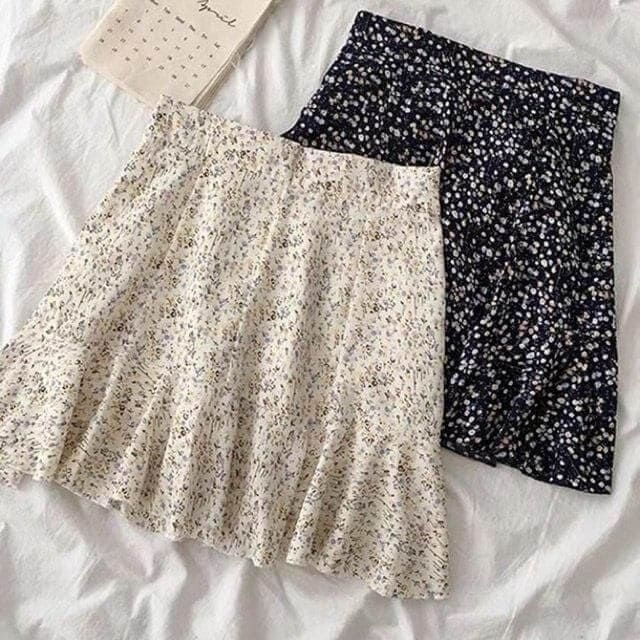 Các Kiểu Chân Váy Hoa Đi Biển Đẹp Lung Linh - Chân Váy Hoa Nhí Dáng Ngắn