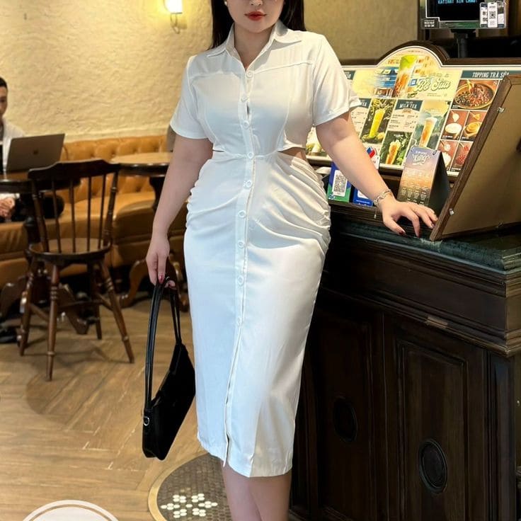 Các Kiểu Đầm Đi Biển Big Size Được Yêu Thích Nhất - Đầm Sơ Mi Hoặc Đũi
