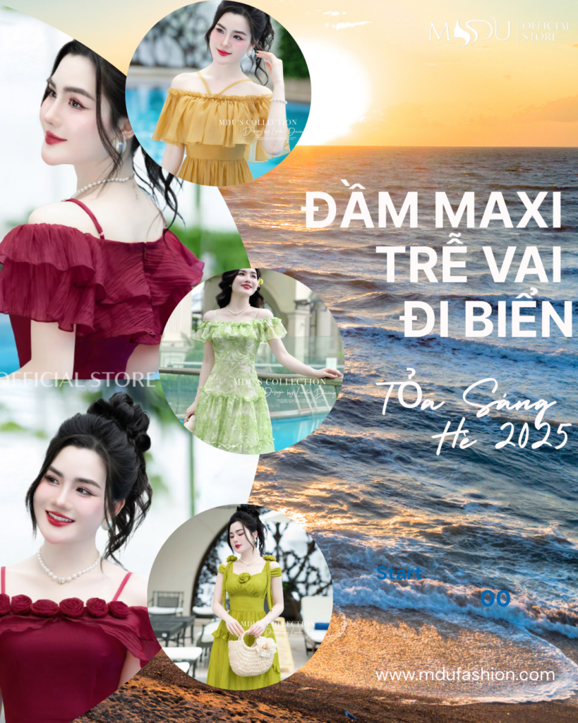 dam maxi tre vai di bien Mdu Fashion