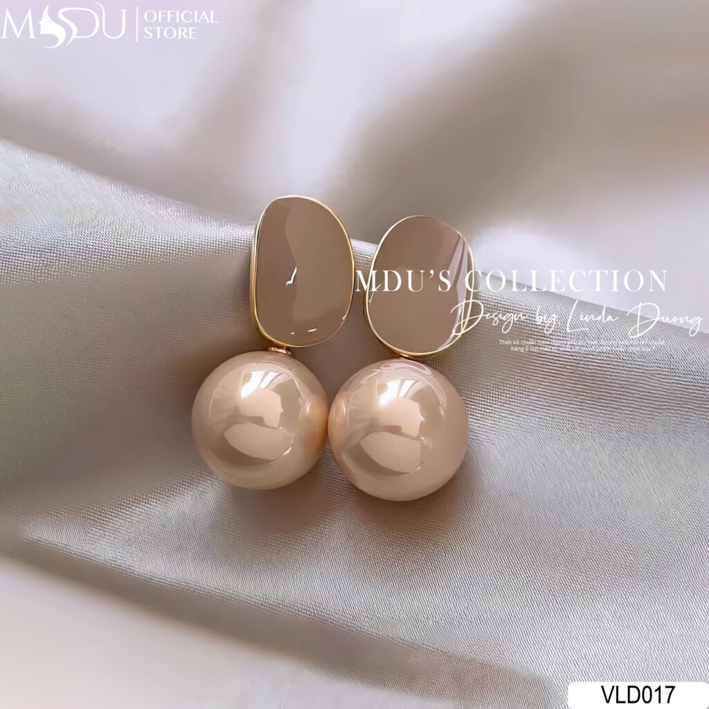 VLD017 – Bông Tai Ngọc Trai Bản Lớn Cá Tính & Thanh Lịch