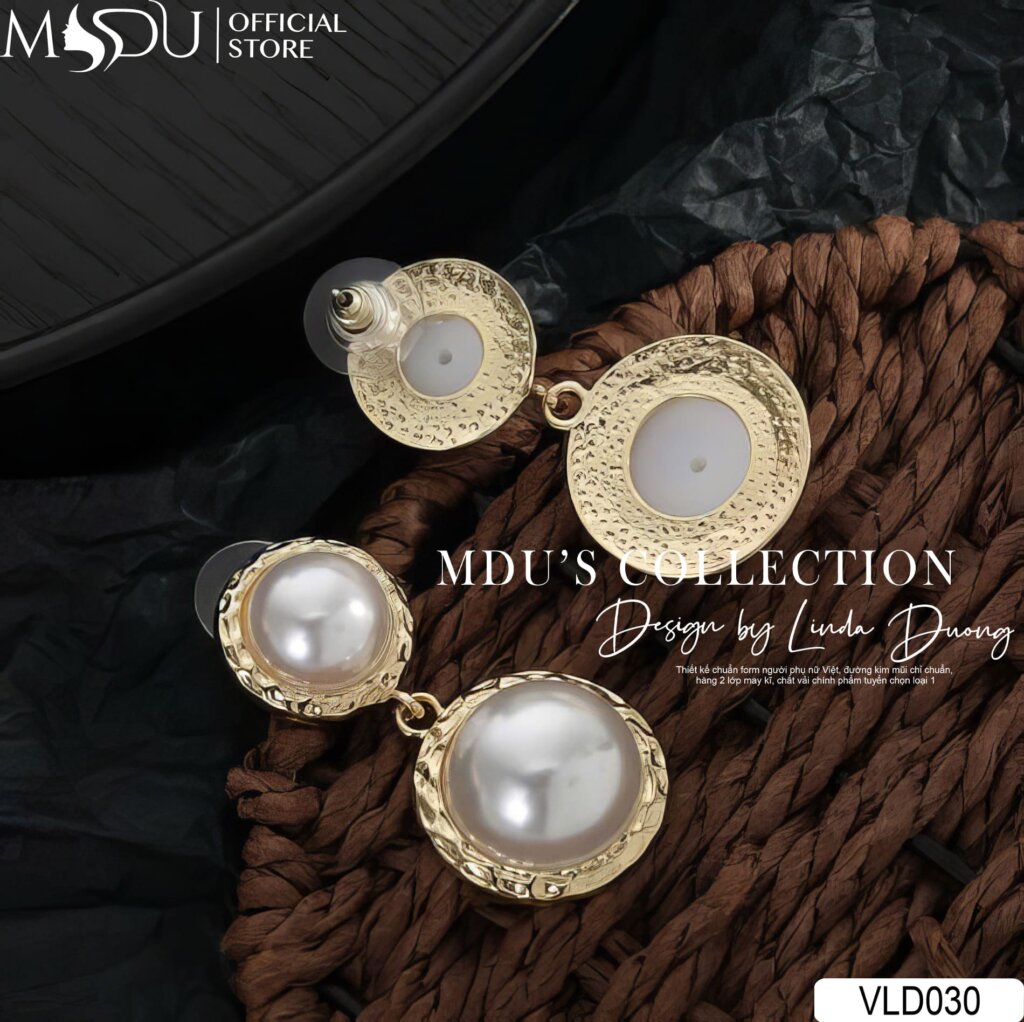 Nét Đẹp Viền Vàng – Hoa Tai Ngọc Trai VLD030 Tỏa Sáng Khí Chất Riêng