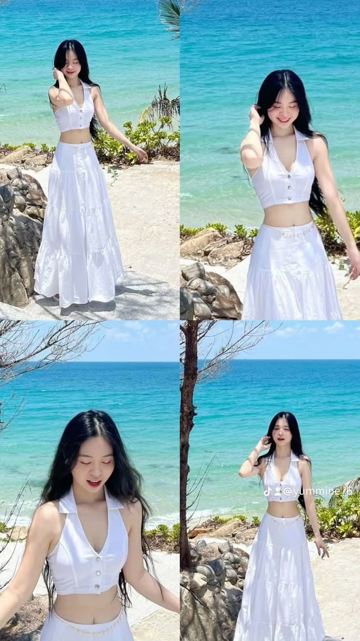 Những Set Đồ Trắng Đi Biển Sốt Nhất 2025 -