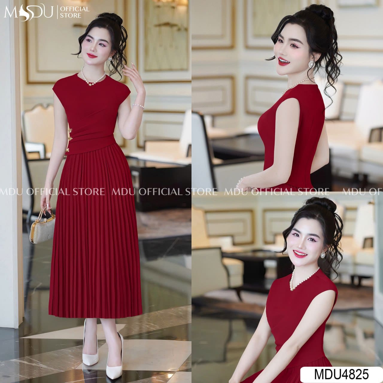 Chất liệu Váy Đi Biển Màu Đỏ