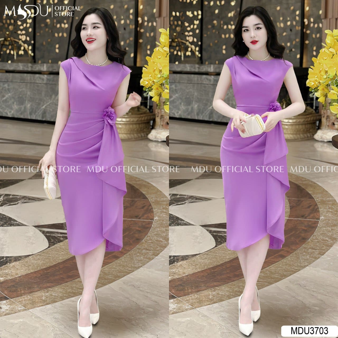 Các Kiểu Váy Đi Biển Màu Tím Khiến Bạn "Yêu Từ Cái Nhìn Đầu Tiên" - Váy Lụa Satin Tím