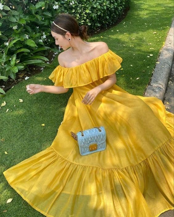 Bí Kíp Chọn Váy Đi Biển Màu Vàng Theo Vóc Dáng
