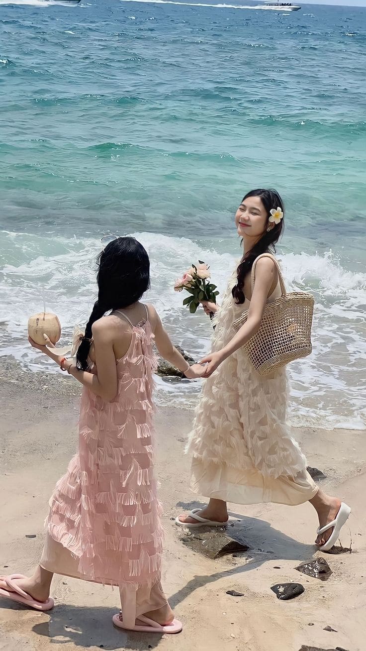 Những Kiểu Dáng Váy Đồng Phục Đi Biển Đẹp Mê Hồn - Váy Maxi