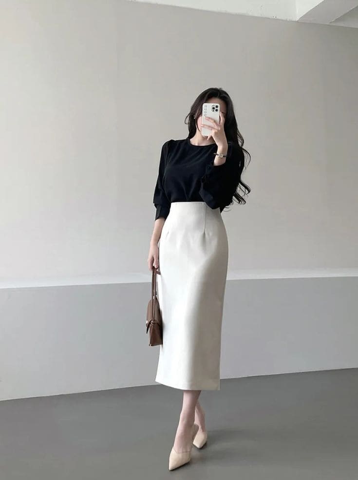 Các kiểu chân váy dài đi biển khiến nàng "đốn tim" mọi ánh nhìn - Chân váy midi