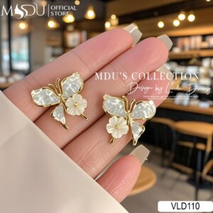 VLD110 – Hoa Tai Bướm Và Hoa Mai Ngọc Tinh Tế Dành Cho Quý Cô