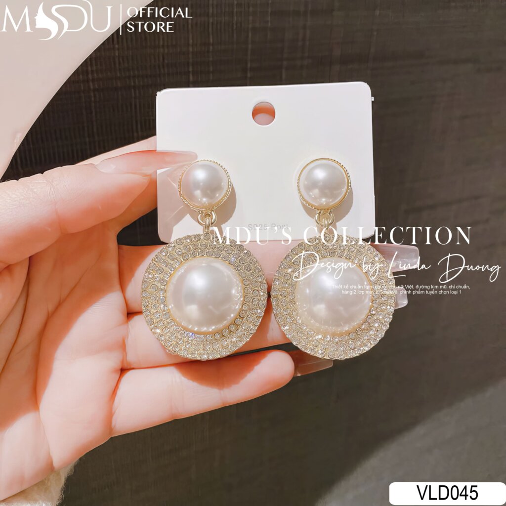 VLD045 – Dấu Ấn Nữ Quyền Trong Thiết Kế Hoa Tai Hai Tầng Sang Trọng