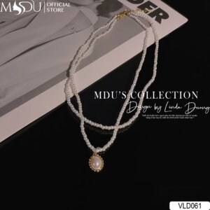 VLD061 – Vòng Cổ Ngọc Trai Cổ Điển Mặt Oval Sang Trọng