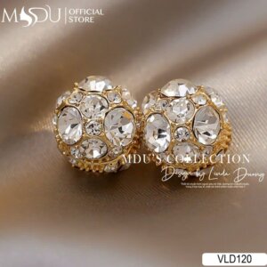 VLD120 – Hoa Tai Pha Lê Tròn Lấp Lánh Cho Nàng Yêu Sự Tinh Tế