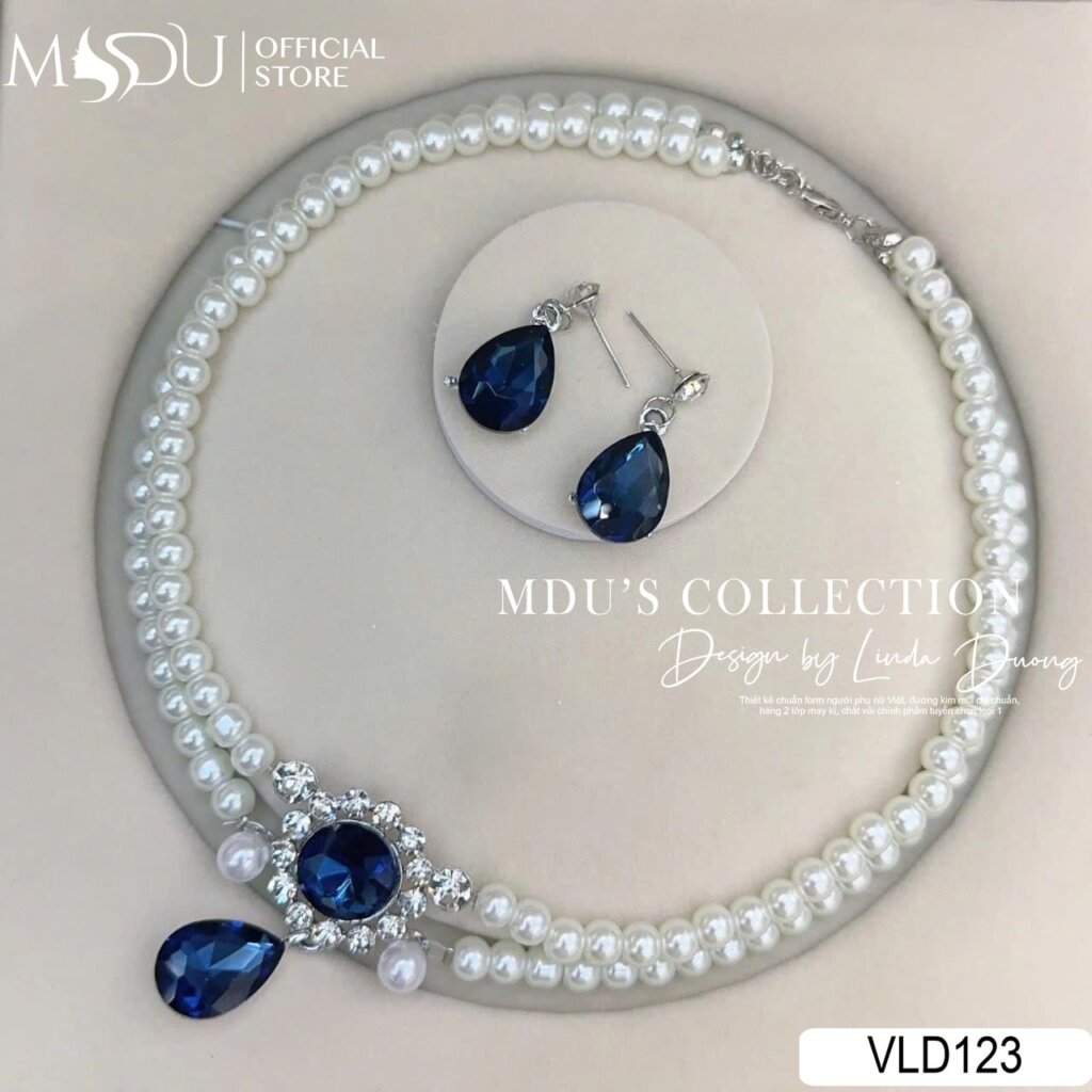 VLD123 – Bộ Trang Sức Ngọc Trai Trắng Tinh Tế Dành Cho Quý Cô