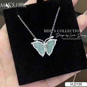 VLD135 – Dây Chuyền Mặt Bướm Đá Xanh Tinh Tế