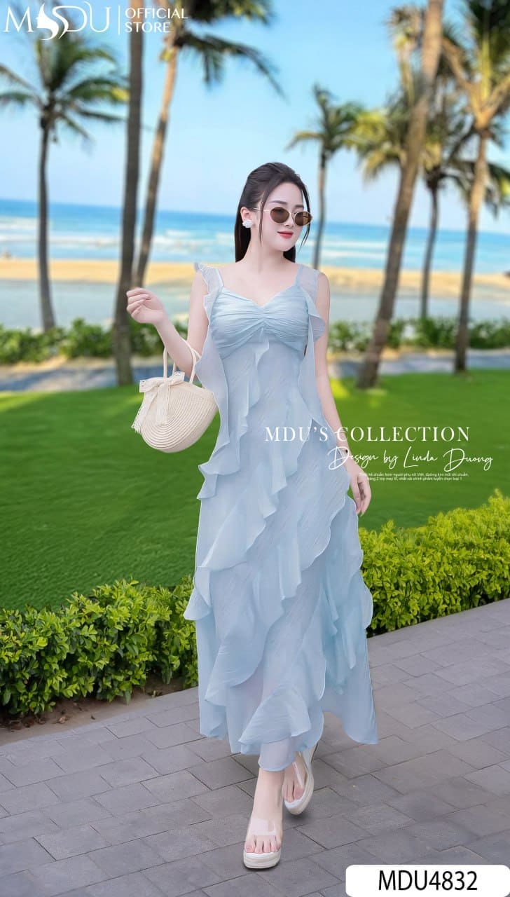 Phối đồ với đầm maxi voan đi biển - Bí kíp lên hình triệu like