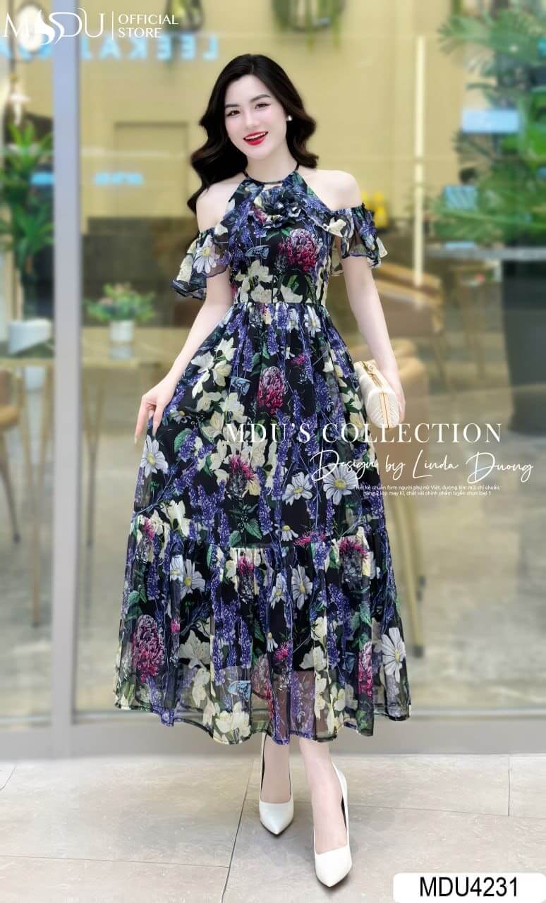 Top mẫu váy đi biển cho người mập cực xinh - Váy maxi