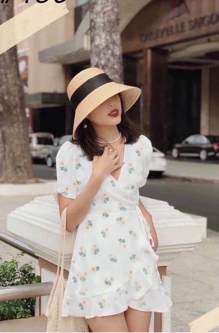 Top mẫu váy đi biển cho người mập cực xinh - Váy đắp chéo dáng chữ A