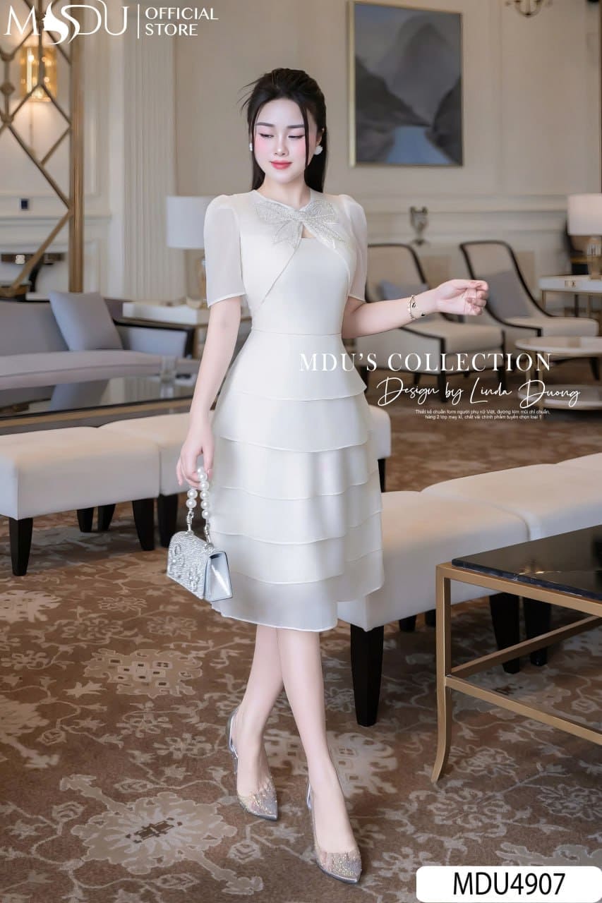 Những Kiểu Dáng Váy Dạ Hội Công Chúa Đẹp - Váy Xếp Tầng