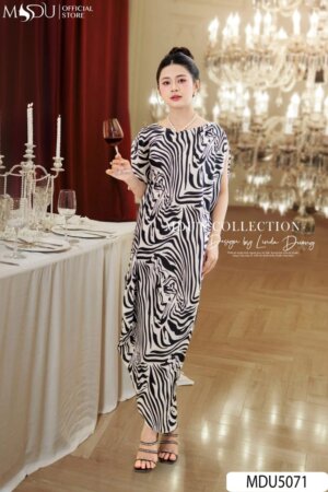 Váy Thiết Kế MDU5071 Lụa Latin Cao Cấp Dáng Suông Sang Trọng