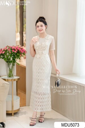 Váy Thiết Kế MDU5073 Ren Nổi Cao Cấp Dáng Đuôi Cá – Thanh Thoát Và Sang Trọng Trong Từng Đường Kim Mũi Chỉ