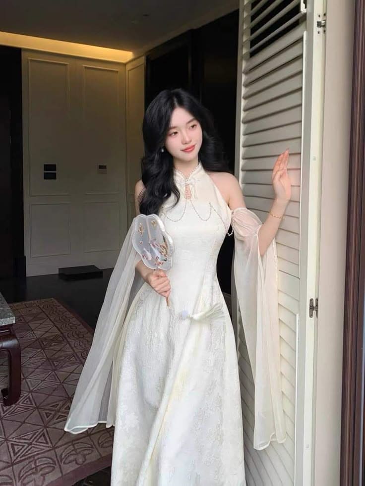 Váy Dạ Hội Cổ Yếm Lấp Lánh Sequin