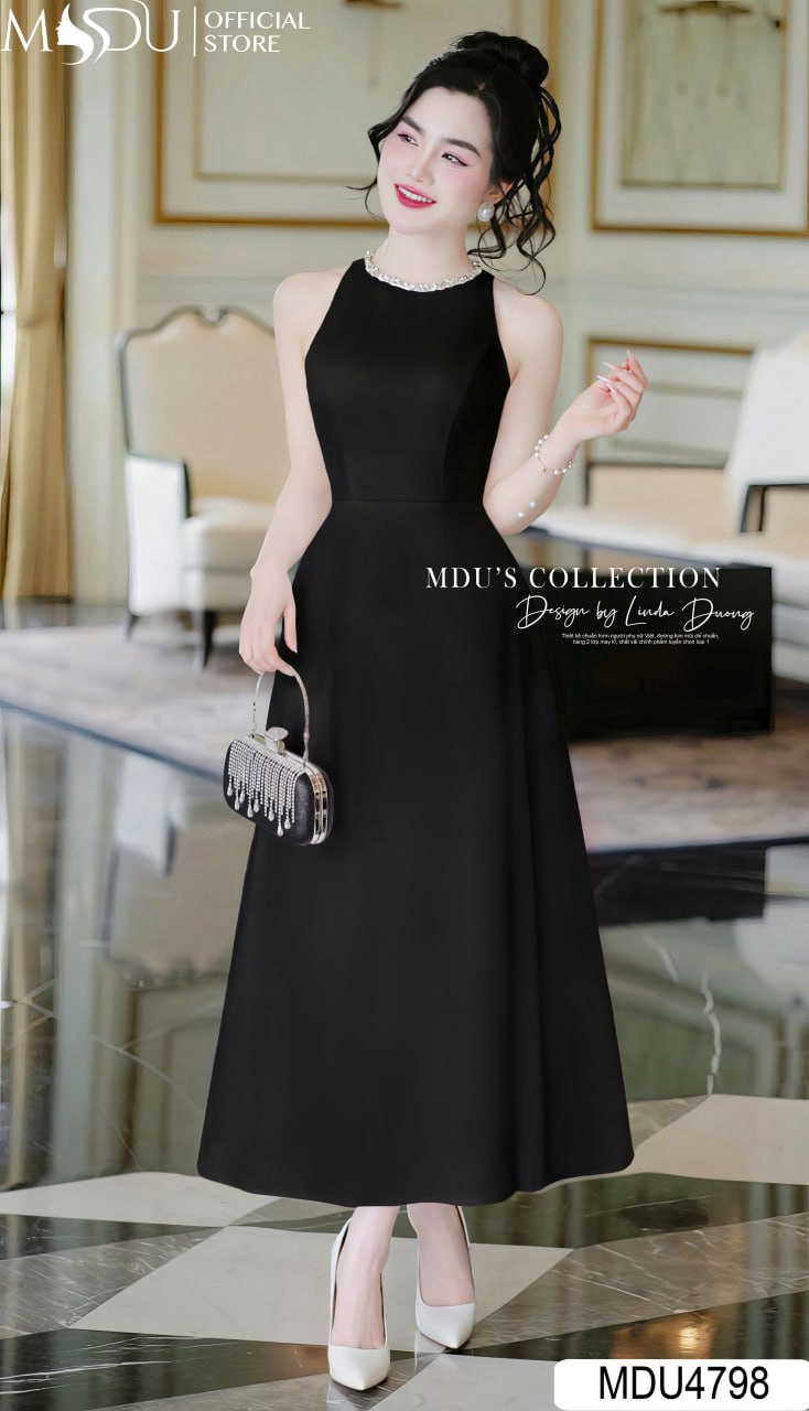 Váy Dạ Hội Cổ Yếm Cho Dáng Đồng Hồ Cát