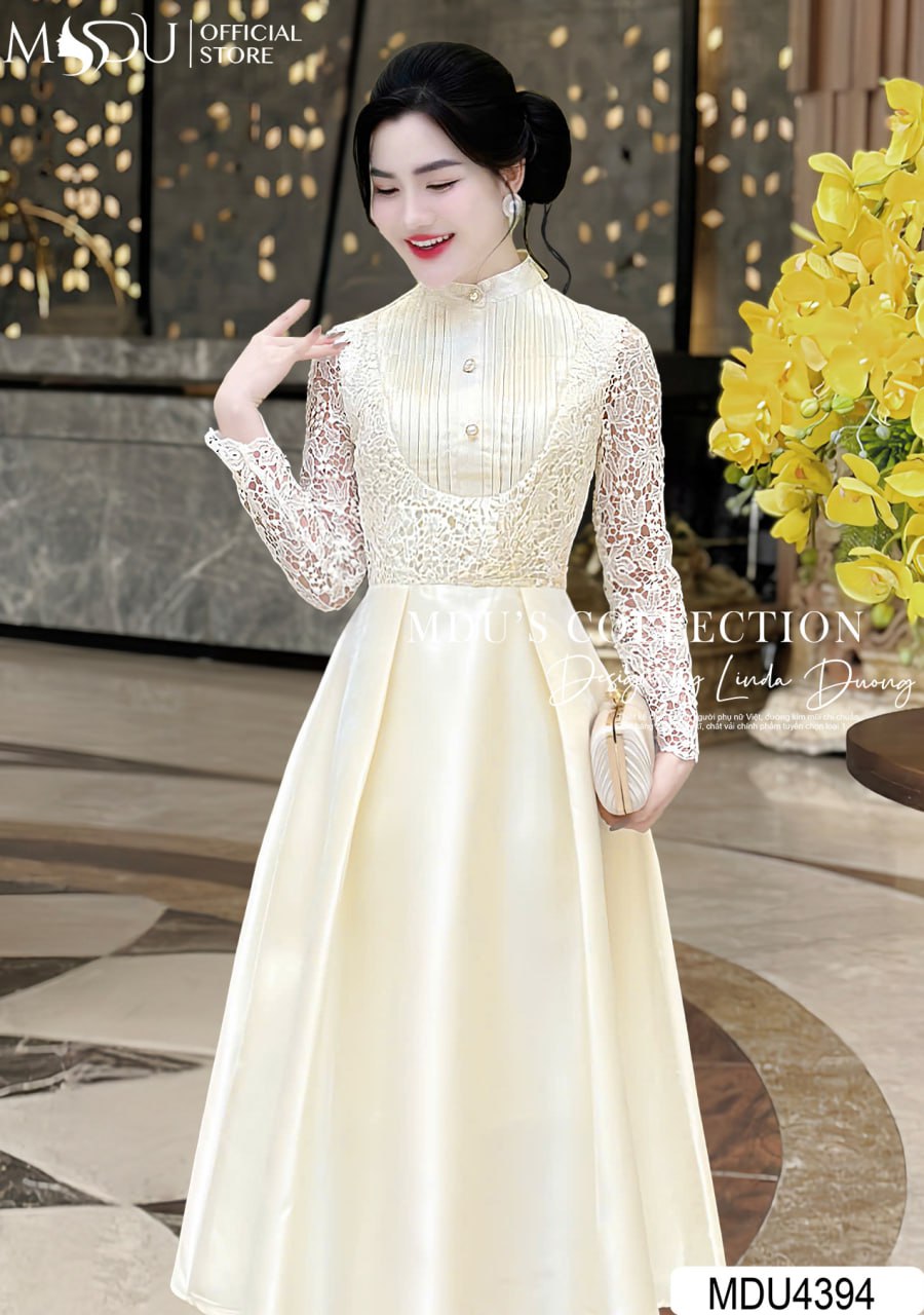 Váy Dạ Hội Tay Dài Cho Vóc Dáng Quả Lê