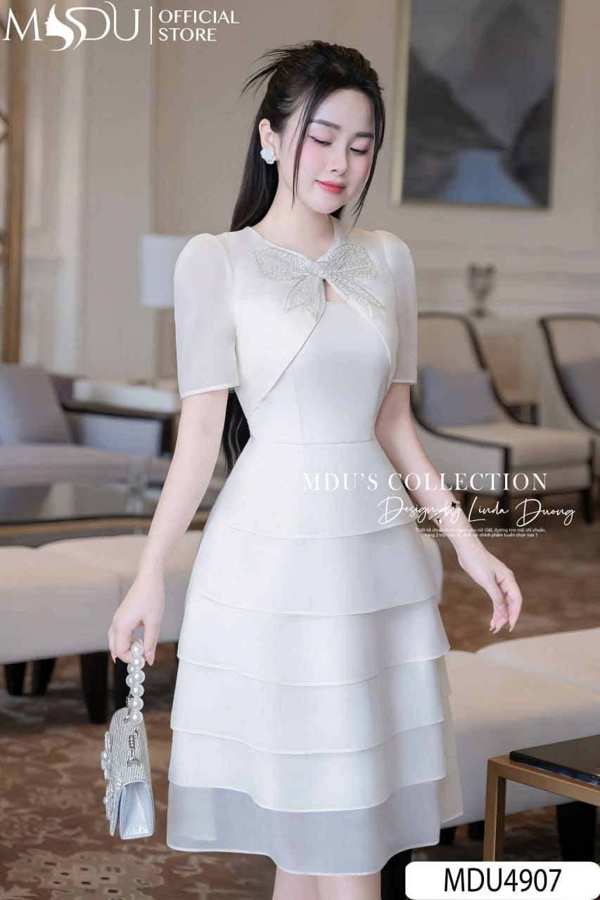 Váy Dạ Hội Dáng Ngắn Ánh Kim Và Sequin