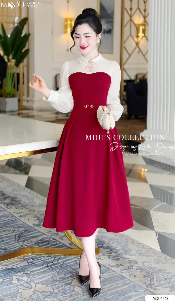 Váy Dạ Hội Tay Dài Dáng Xòe